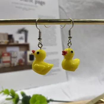 Fashion super cute little yellow duck small earrings