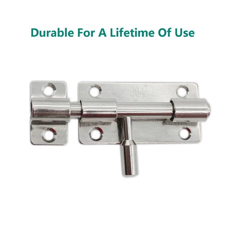 Barrel Bolt Lock, 3'' Door Security Slide Latch Lock,Thickened Door Latch Lock,Stainless Steel Slide Lock with Screws 2Pcs