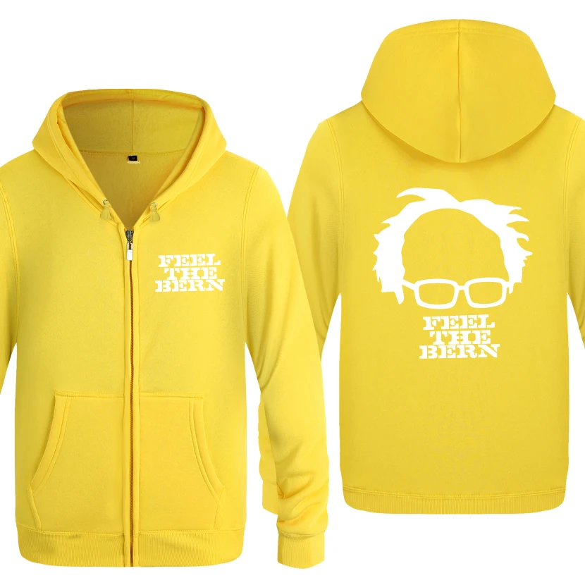 HUAY BAT Bernie Sanders толстовки мужские мужские с молнией с капюшоном флисовые толстовки кардиганы - Цвет: HUAY BAT