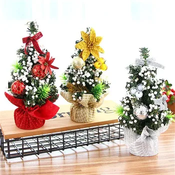 

20cm Mini Christmas Tree Festival Desktop Decoration Christmas Small Tree Mini Xmas Tree New Year Decorations Party Toys Gift