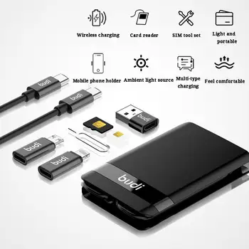 

Urban Survival Card Multi-function Card Data Line Conversion Head Wireless Charger Universal Universal Portable Storage Bag 2019