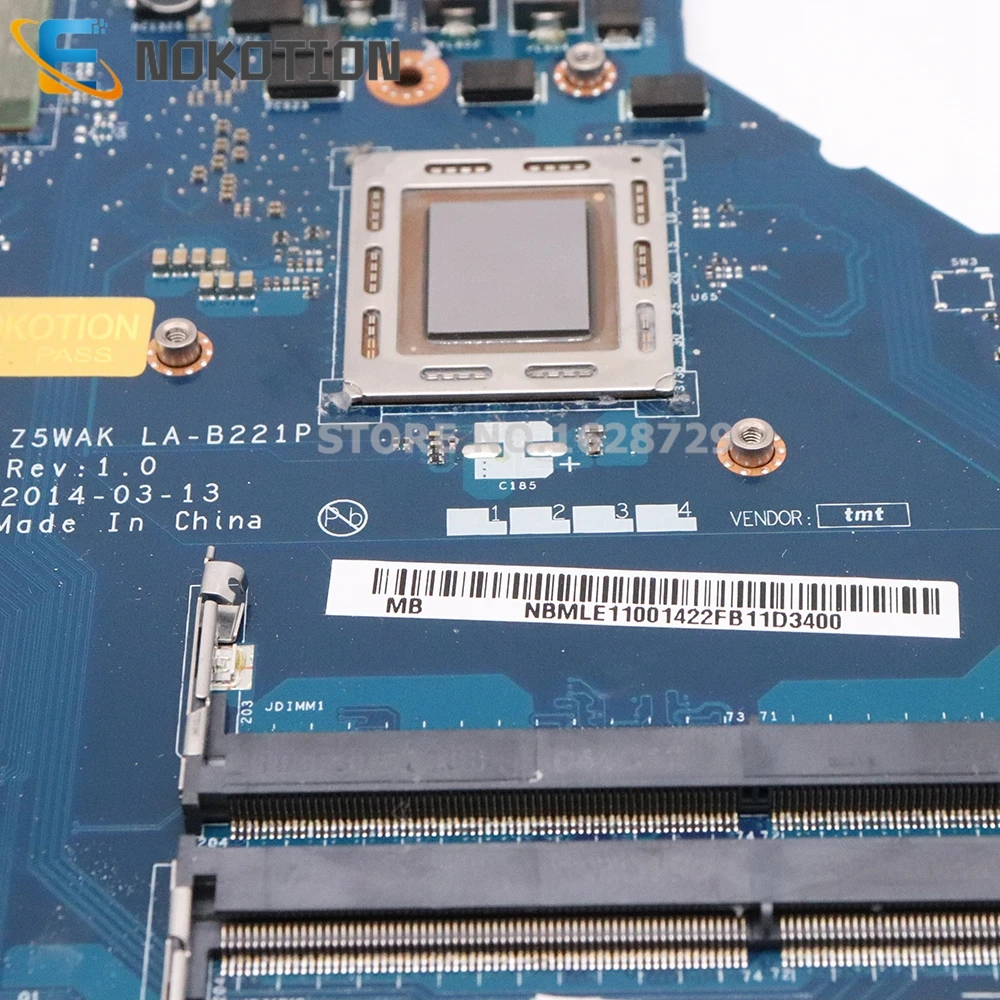 discount  NOKOTION For Acer aspire E5-551G Laptop Motherboard NBMLE11001 NB.MLD11.001 LA-B221P A10-7300 CPU R