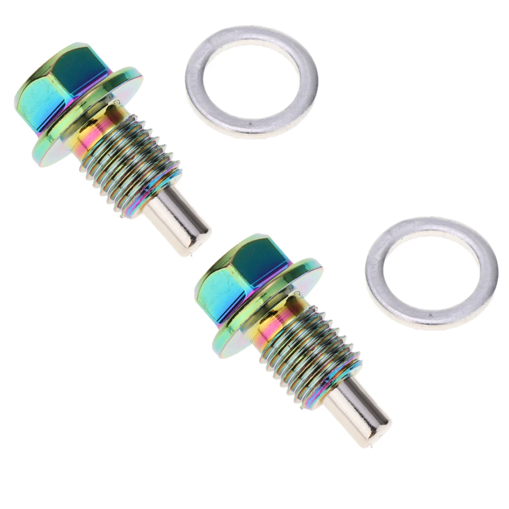 2 Pcs Universal  Oil Drain Plug Anodized M12x1.5 For All Car