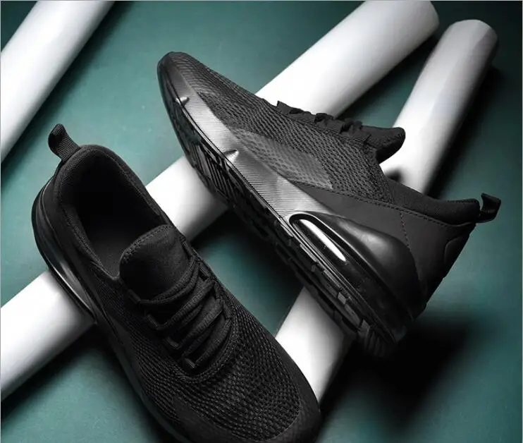 Новое поступление весна мужские кроссовки качество Neakers подушки модные детские кроссовки Lover уличные удобные zapatillas hombre повседневные - Цвет: black