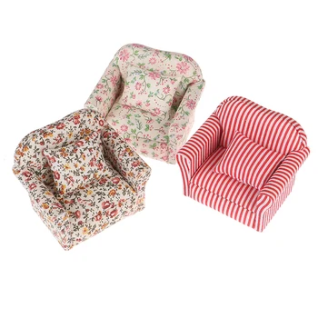 

Mini Flower Sofa Model With Pillow Furniture Toy Accessories 1:12 Dollhouse Miniature
