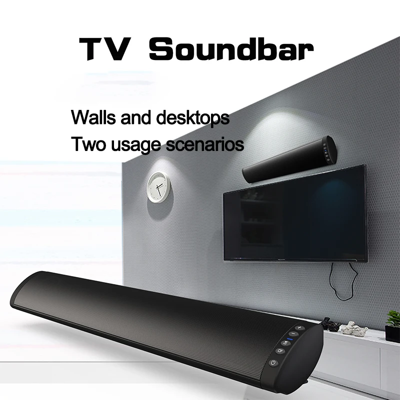  Barra de sonido, barra de sonido para TV, barra de sonido con  subwoofer integrado, altavoz Bluetooth 5.0 inalámbrico e inalámbrico para TV,  entrada HDMI/óptica/auxiliar/USB, montaje en pared, sistema : Electrónica