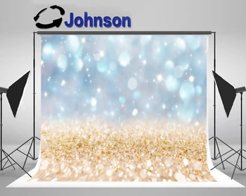 

Discount Glitter Shiny Gold Polka Dots Light Bokeh Child Birthday backdrop Computer print party background