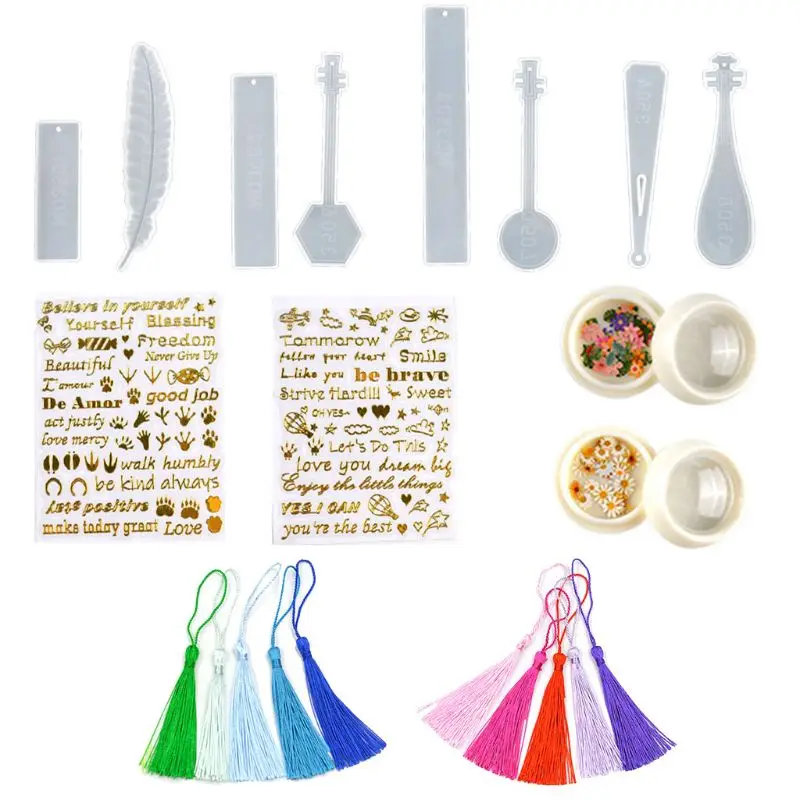 

1 Set DIY Craft Crystal Epoxy Resin Mold Bookmark Jewelry Casting Silicone Mould