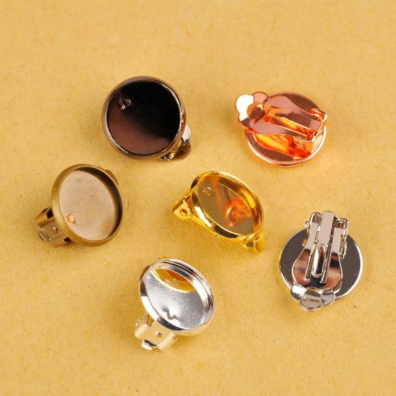 

200pcs Earring Clips no Pierced Ear Clips Bezel Blank Earring Base Earring Findings Wholesale