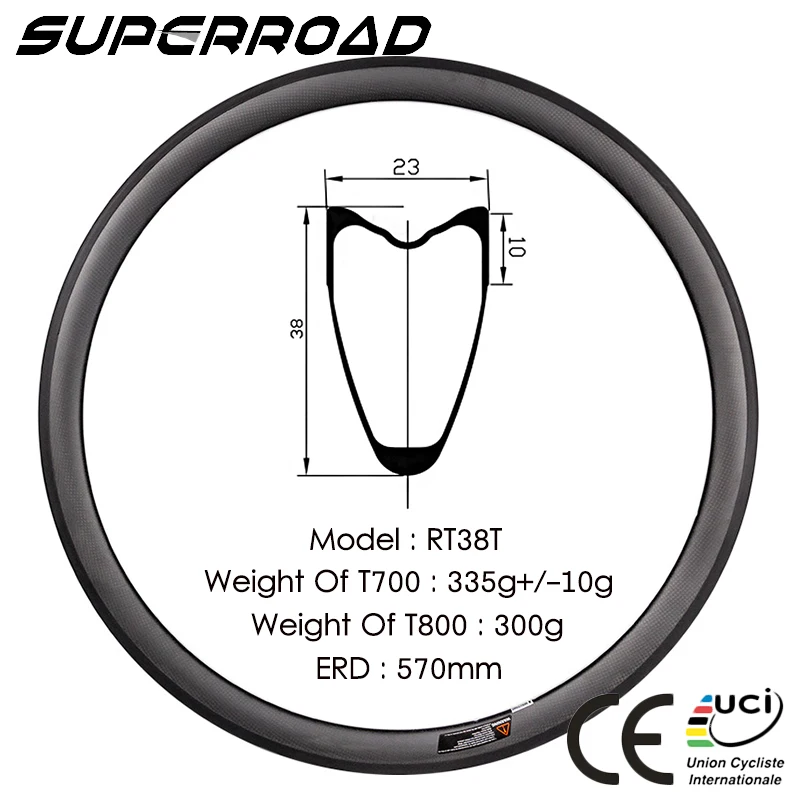Promotion Price 23mm 25mm Wide 38mm Deep UD 3K Carbon Fiber Road Bike Tbubular Rims | Спорт и развлечения