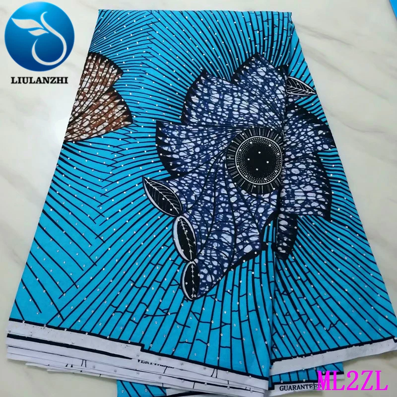 ML2ZL39 Воск liulanzhi африканские ткани настоящий воск Анкара ткань с камнями 6 ярдов хлопок воск ткань ML2ZL34-ML2ZL64 - Цвет: ML2ZL39