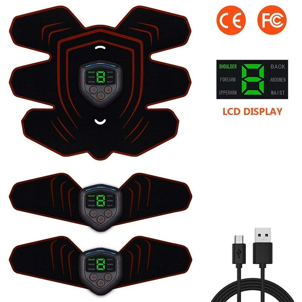 

Rechargeable ABS Stimulator Muscle Belt EMS Abdominal Muscle Trainer Professional Body Shaping Device Slimming Exerciser Tool