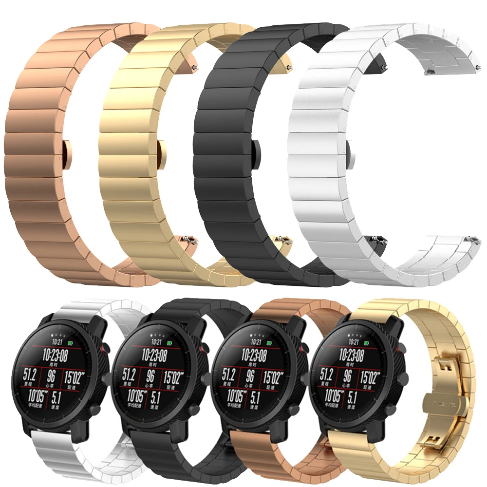 Металлический ремешок из нержавеющей стали для Xiaomi Huami Amazfit Stratos 2 2S/Pace наручный