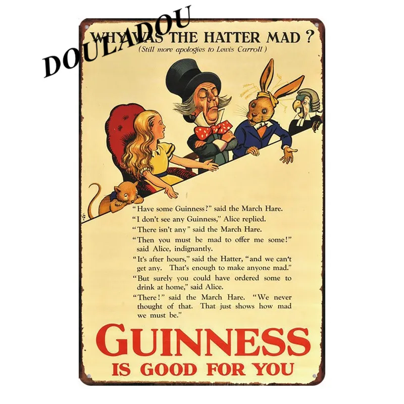 [Douladou] Guinness Time Plate для бара паба росписи ржавчины живопись Винтаж тиснением металлические жестяные знаки Ретро табличка плакат 30*20 см