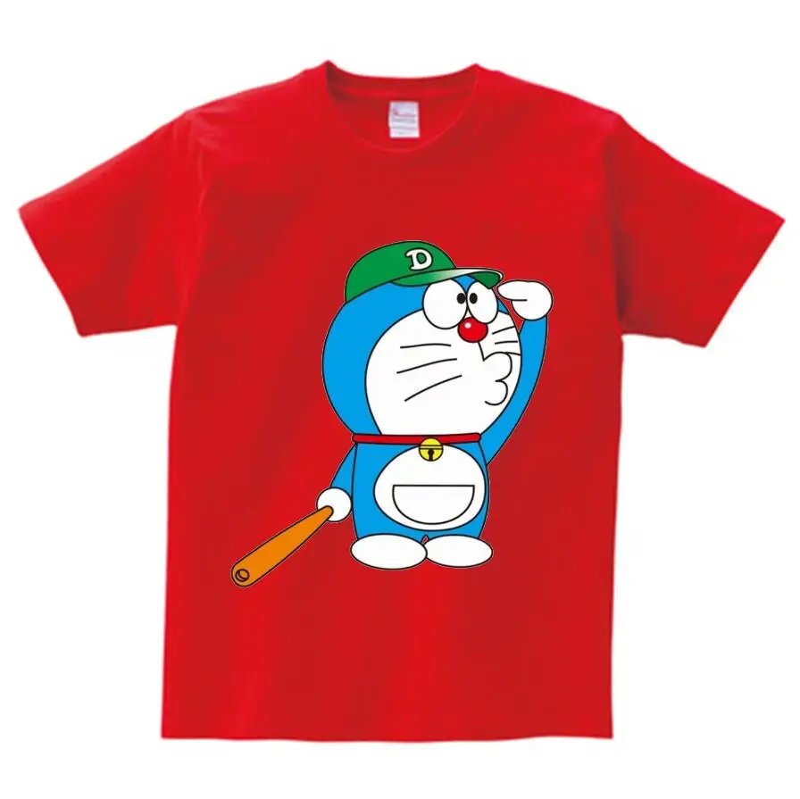 red childreTshirt Детская футболка детская футболка с рисунком японского аниме для мальчиков г. Новая футболка с дораэмоном летние футболки с короткими рукавами для девочек, топы - Цвет: red childreTshirt
