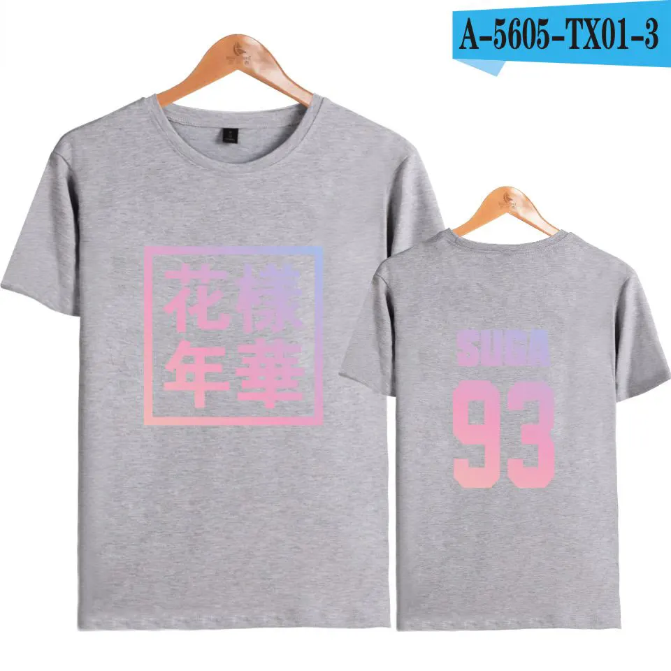 Gray Корейская Футболка Kpop bangtan/футболка с короткими рукавами черного и серого цвета для мальчиков хлопковые футболки для молодых женщин Forever популярные футболки - Цвет: Gray