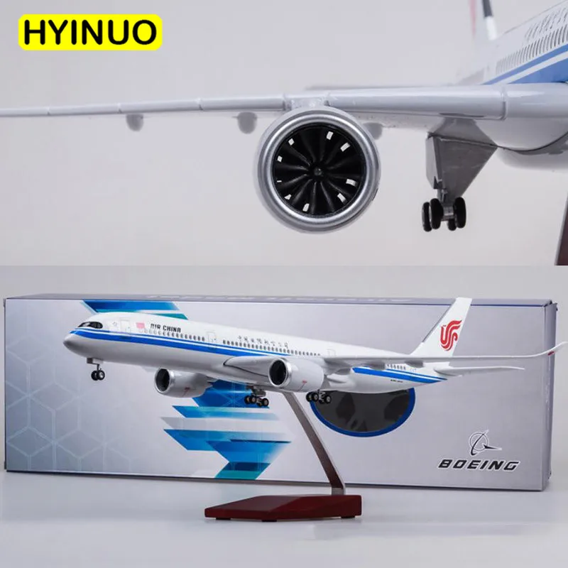 1:142 50,5 см самолет Airbus A350Air Китай авиакомпания Модель W светодиодный светильник и колеса литой пластик смолы самолет для детской коллекции