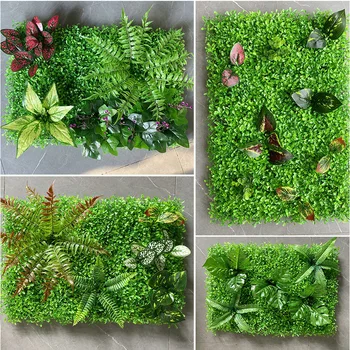 

Artificial Plant Lawn Carpet Turf DIY Background Wall Simulation Grass Wedding Home Decoration Green Office Decor Tropical Leave