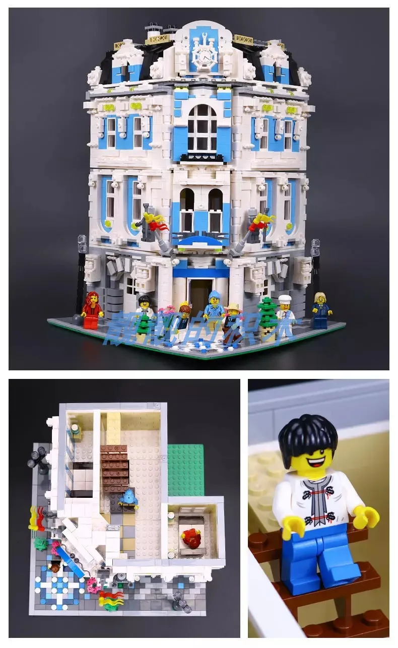 Совместим с MOC креативными городами серии 15018 sunshine гостиничные строительные модели сборные строительные блоки подарок для мальчика
