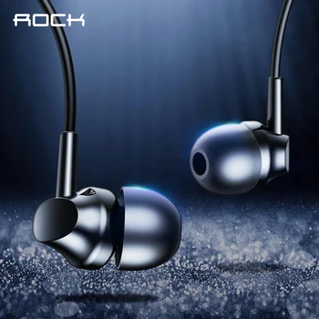 

ROCK 3.5mm in-ear Earphone Volume Control Headset with Microphone for Smartphones Sport earphones for Xiaomi Huawei Samsung