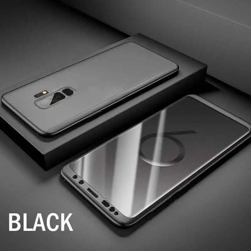 360 PC полный чехол для samsung Galaxy S10 Plus защитный чехол S10E S 10 чехол для телефона Galaxy S10 Plus Lite добавить мягкую пленку - Цвет: Black