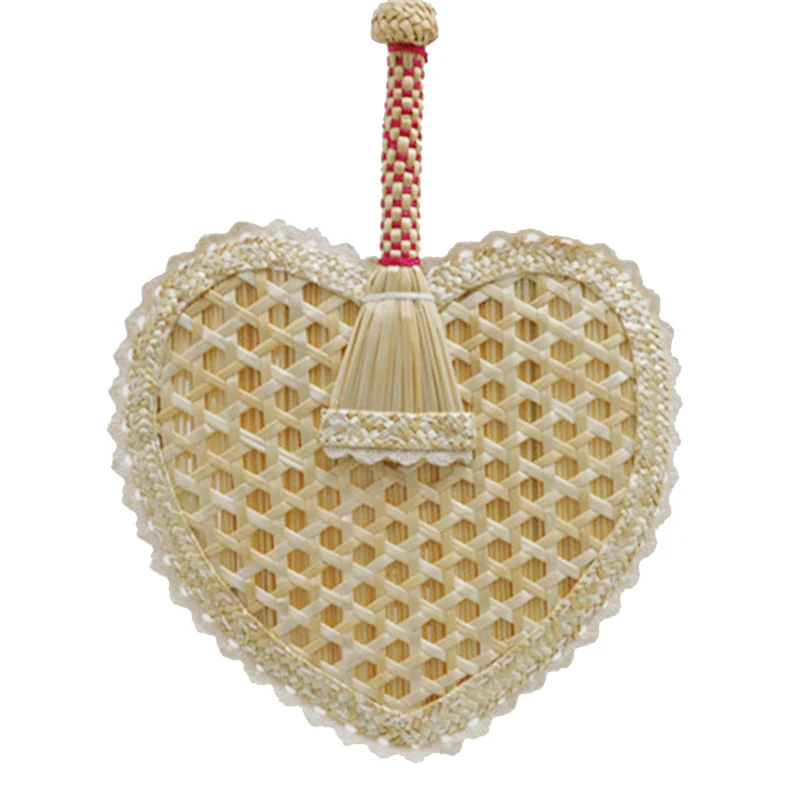 

Summer Hand-woven Leaf Fan Peach Shaped Mosquito Repellent Leaf Fan LXY9