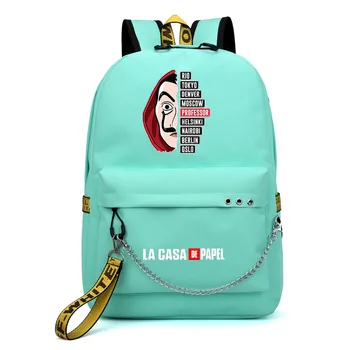 

La Casa de Papel USB Charging School Bag Backpack Space Printing Backpacks for Teenager Men Women Backpack mochila mujer