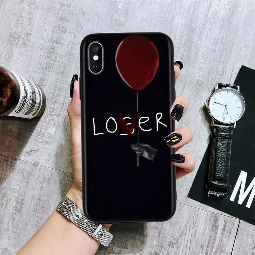 Черный чехол накладка Pennywise Clown Horror для Apple IPhone 11 Pro XS MAX XR 7 8 6 6S Plus X 10 Ten 5 5S SE|Бамперы| |