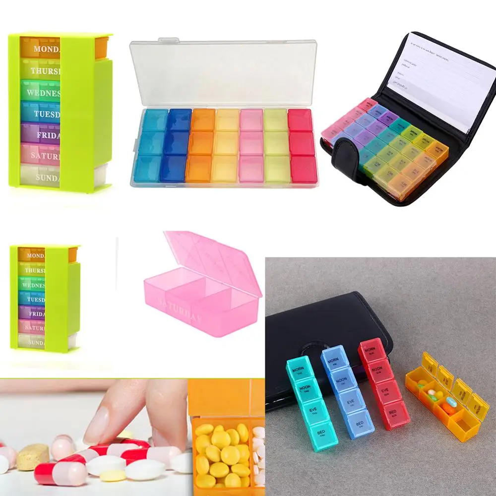 Portable 28 Grids Pills Box Holder Tablet Pill font b Case b font Medicine Storage Organizer