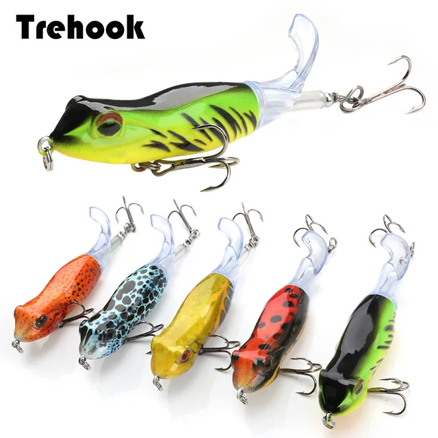 US $3.75 9cm 11g Topwater Frog Wobbler Popper Fishing Lures Hard Artificial Bait with Rotating Soft Tail Pik