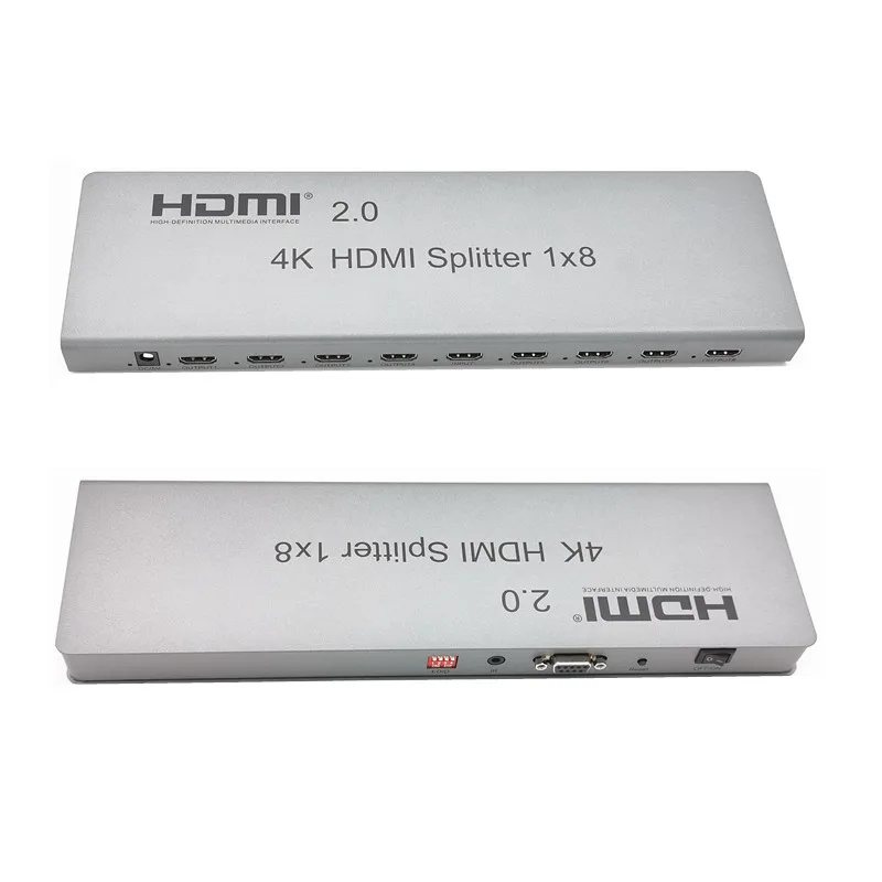 4K/60Hz HDMI Splitter 1x8Split 1-In 8-Out Hdmi ConnectorMale to Male AdapterFull 1080p3D EDID/RS232