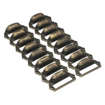 

16 Pieces 82X39mm Antique Bronze Card Holder Drawer Pull/Label Frames Card/Tag Pull/Cabinet Frame Handle/File Name Card Holder f