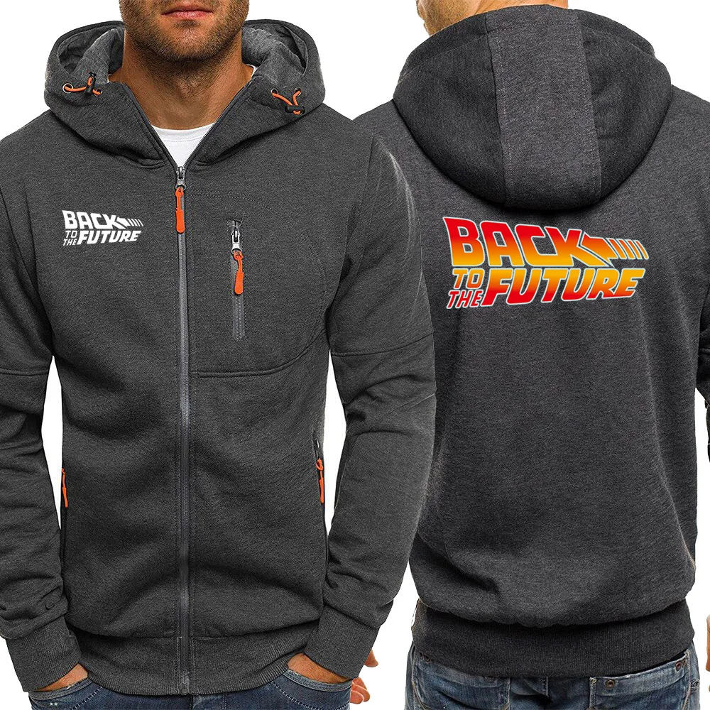 thumbnail image 1 of Sudadera con capucha y cremallera de Regreso al futuro, chaqueta de primavera y otoño para hombre, sudaderas con capucha de gran oferta, marca de moda, ropa de calle para hombre, 1 of 5
