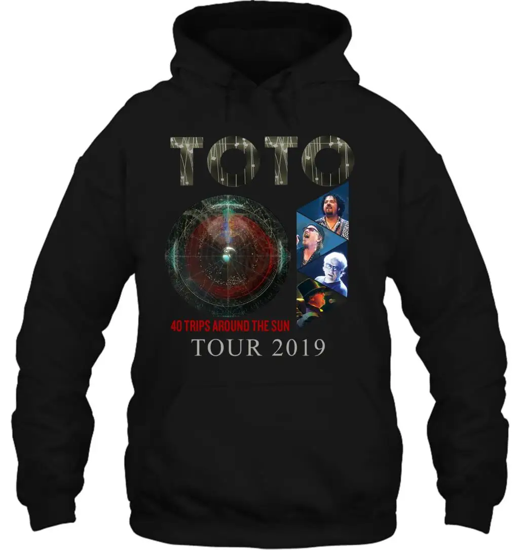 Мужская толстовка, новинка, TOTO, 40 поездок вокруг Солнца, тур, черный, S 3XL, черный, в стиле хип-хоп, с принтом, женская уличная одежда