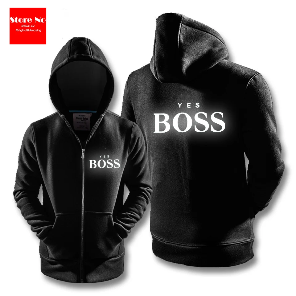 Светится в темноте Для мужчин Для женщин да принт Boss одежда с длинным рукавом с капюшоном забавные толстовки с капюшоном футболка с капюшоном пальто куртка