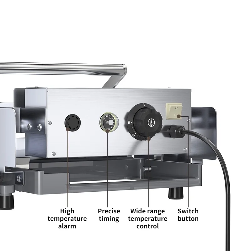 HBJ212 Double-layer Hamburger Machine Commercial Small Roasting Charter Heating Hamburger 3