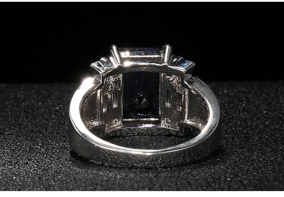 Bague Ringen, геометрическое серебро 925, Ювелирное кольцо с камнями для женщин, прямоугольник, аметист, высокое качество, нежный женский подарок