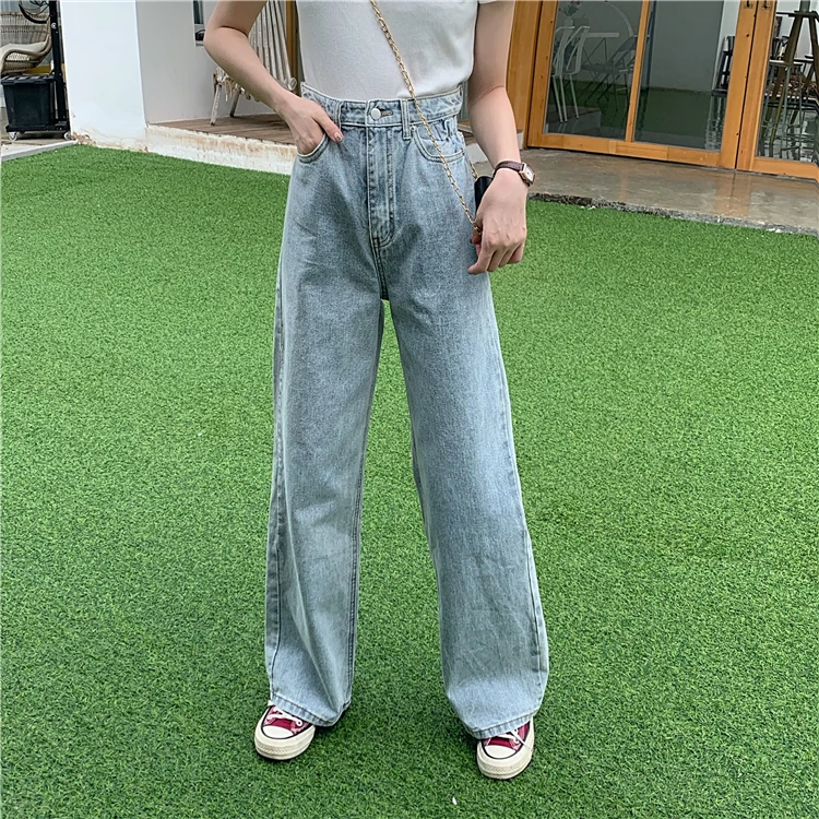 Panya Корейская версия ретро свободные с высокой талией тонкие джинсовые широкие джинсы