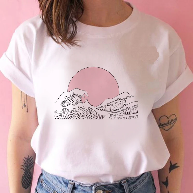 

Graphic tees tops the morning sun tshirts women funny t shirt white Tops casual short Camisetas Mujer_T-Shirt
