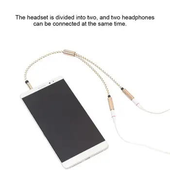 

Earphone Splitter 3.5mm Jack Nylon Weave Audio Aux Cable Male To 2 Female Stereo Extension Cord For Mobile Phone Headphone