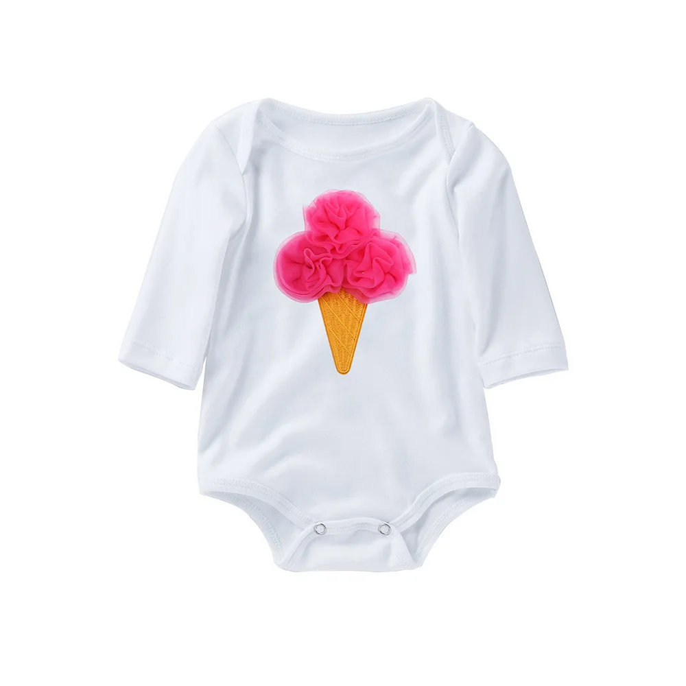 Spring Newborn Girls Bodysuit for Baby 1st Birthday Party Infant Vestido Bebes Jumpsuits Cartoon Long Sleeve Bodysuits | Детская одежда