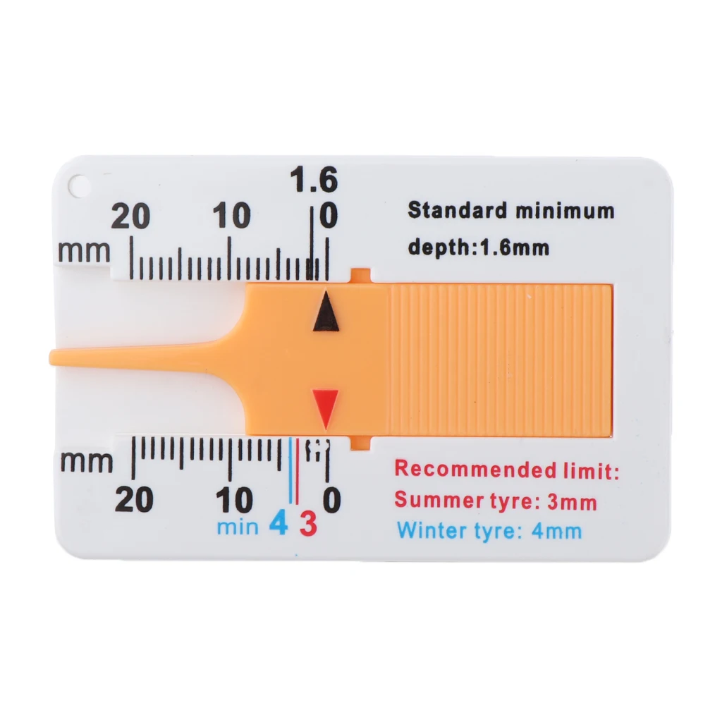 Car Motorcycle Tyre Tread Ruler Depth Gauge Meter Wheel Measuring Tool