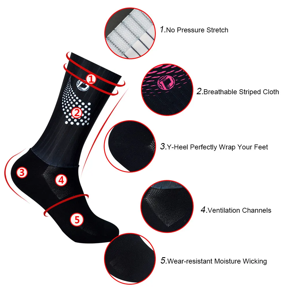 DAREVIE Men Cycling Socks Anti-Slip Bike Sock Professional High Speed Aero Breathable Racing MTB Road Women Cycling Sockings