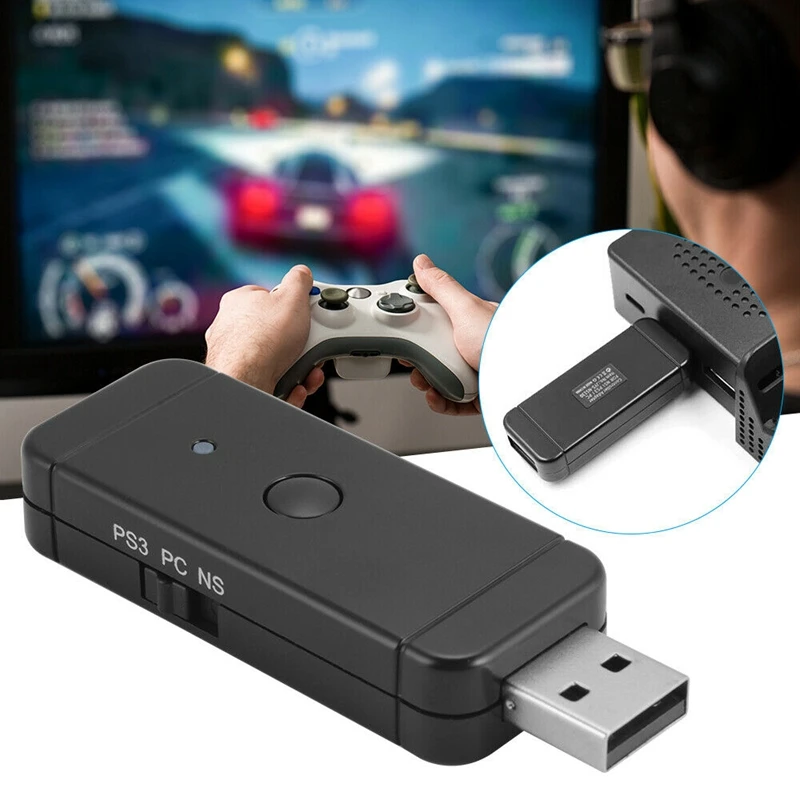 Беспроводной/проводной USB игровой контроллер адаптер для Nintendo Switch PS3 PS4 PC Bluetooth