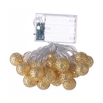 

3m 20LED/ 30LED Moroccan Ball Light String Golden Ball String Lights Decorative For Home 2020 Christmas Gift Ornament