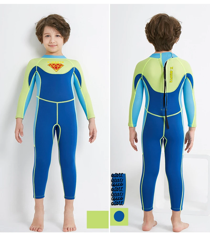 Children's Wet Suit Kids Neoprene Wetsuit Boy 2.5MM Diving Suit for Child Keep Warm UV Protection Surfing Long Sleeve Swimsuit