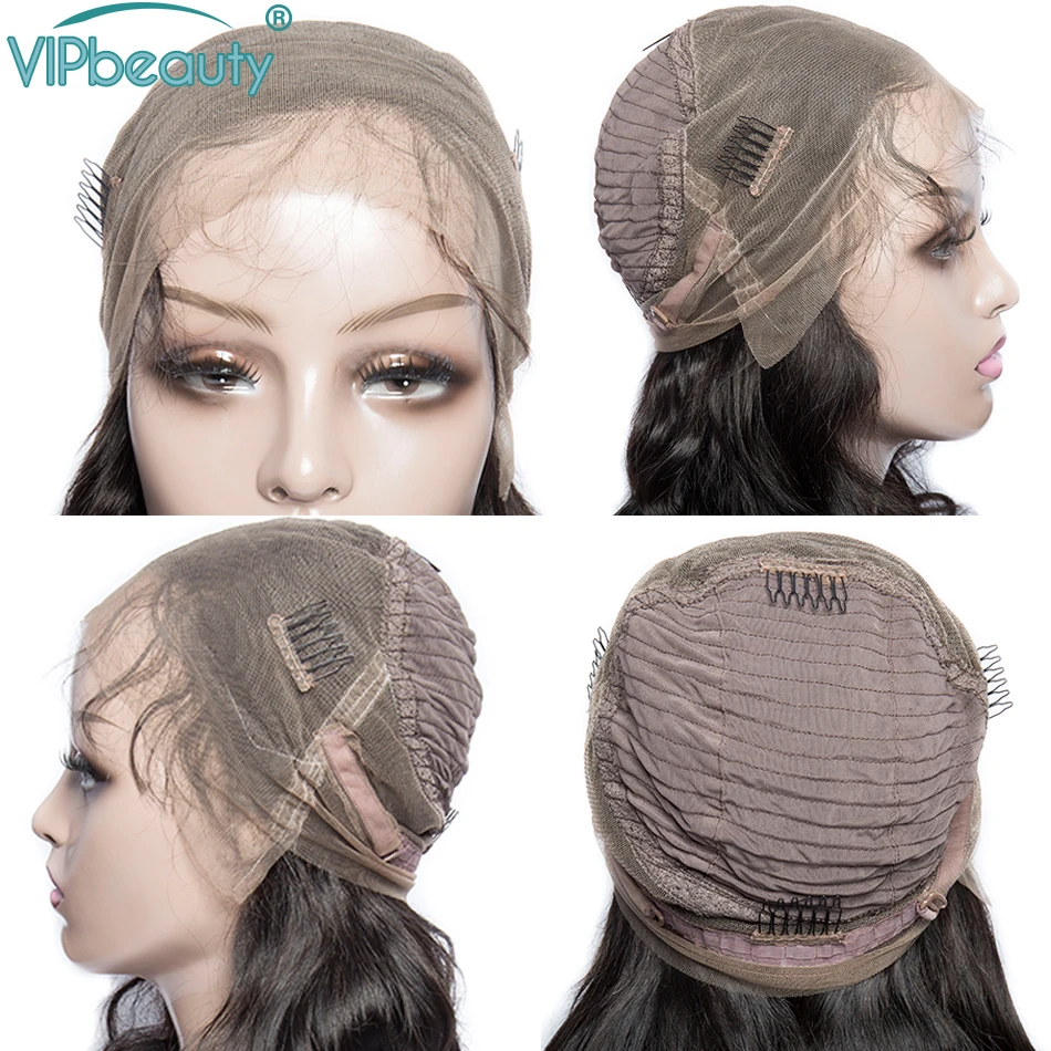 VIPbeauty 360 Кружева передние парики с детскими волосами бразильские волнистые волосы Remy парики из натуральных волос на возраст от 10 до 24 дюймов