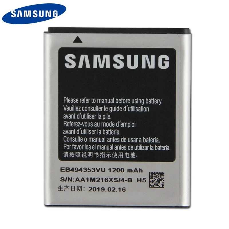 samsung Батарея EB494353VU EB494353VA samsung S5330 S5232 C6712 S5750 GT-S5570 i559 S5570 Замена батареи 1200 мАч