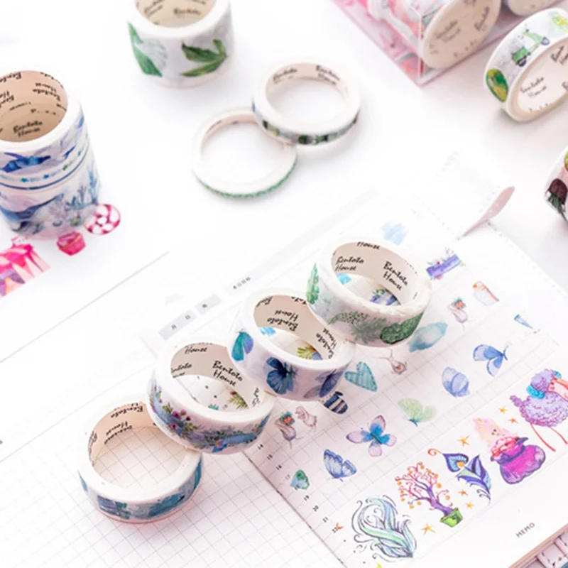 10 шт./компл. милый Декор прозрачная лента для скрэпбукинга Washi DIY Единорог малярный скотч школьные канцелярские товары для магазина