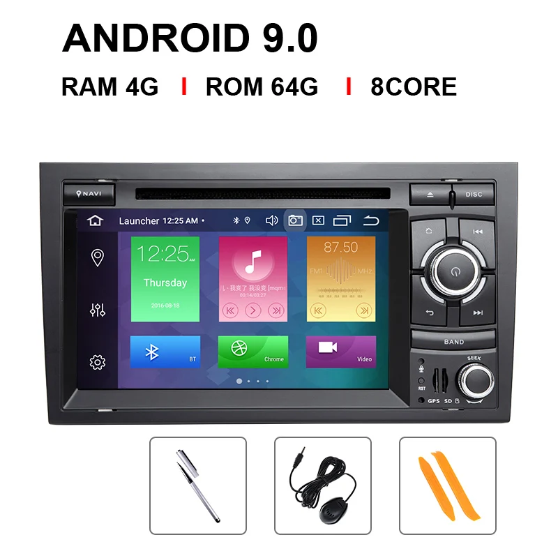 " ips DSP 4G 64G 2 din Android 9 gps Авторадио Мультимедиа для Audi A4 B8 B6 B7 S4 B7 B6 RS4 B7 SEAT Exeo Навигация dvd плеер - Цвет: 8 Core 64 ROM